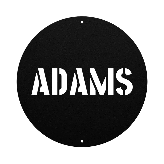 Adams Family Name Sign