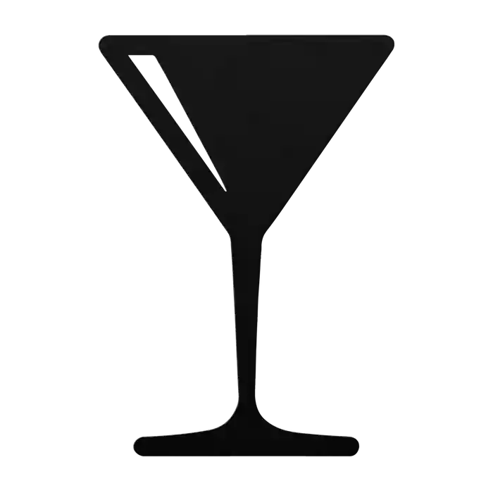 Bar Classic Martini Glass Metal Sign