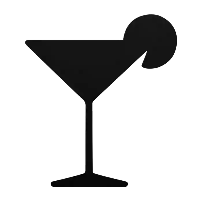 Bar Cocktail with Lime Wedge Metal Sign