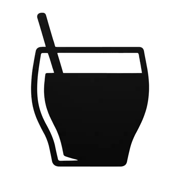Bar Curved Glass with Straw Metal Sign