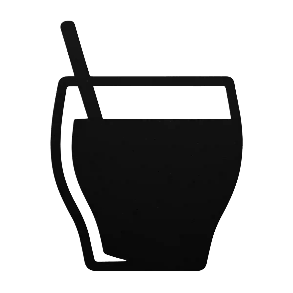 Bar Curved Glass with Straw Metal Sign