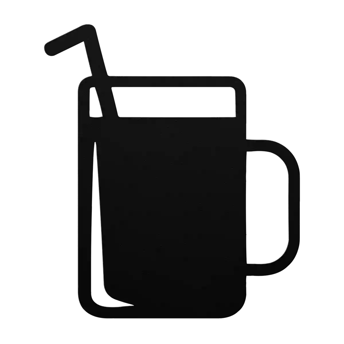 Bar Handled Glass with Straw Metal Sign