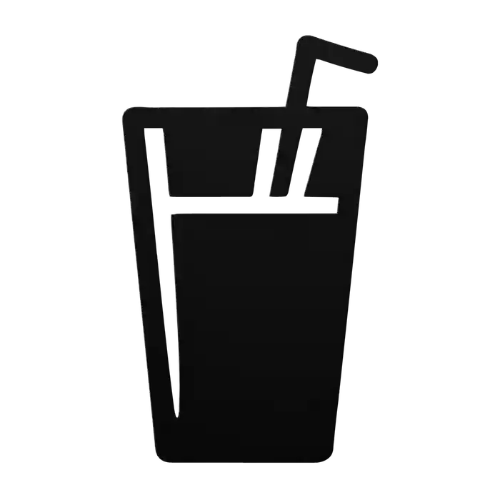Bar Highball with Straws Metal Sign
