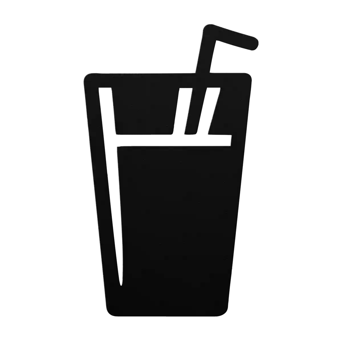 Bar Highball with Straws Metal Sign