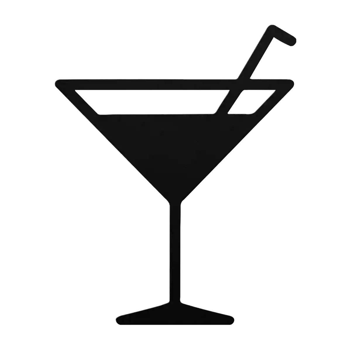 Bar Martini with Straw Metal Sign