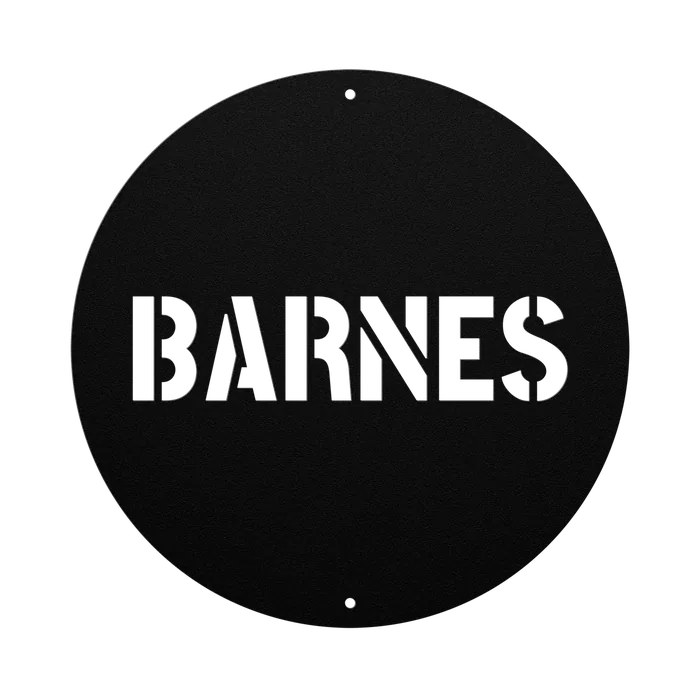 Barnes Family Name Sign