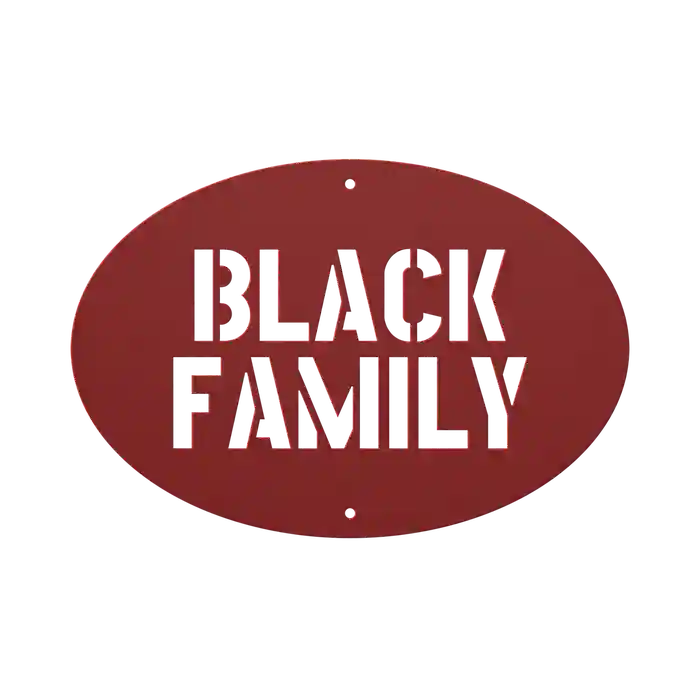 Black Family Name Sign