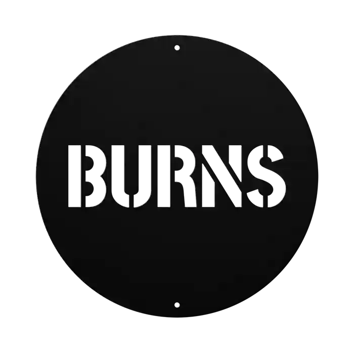 Burns Family Name Sign