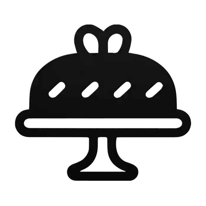 Cake Bow Topped Dome Metal Sign