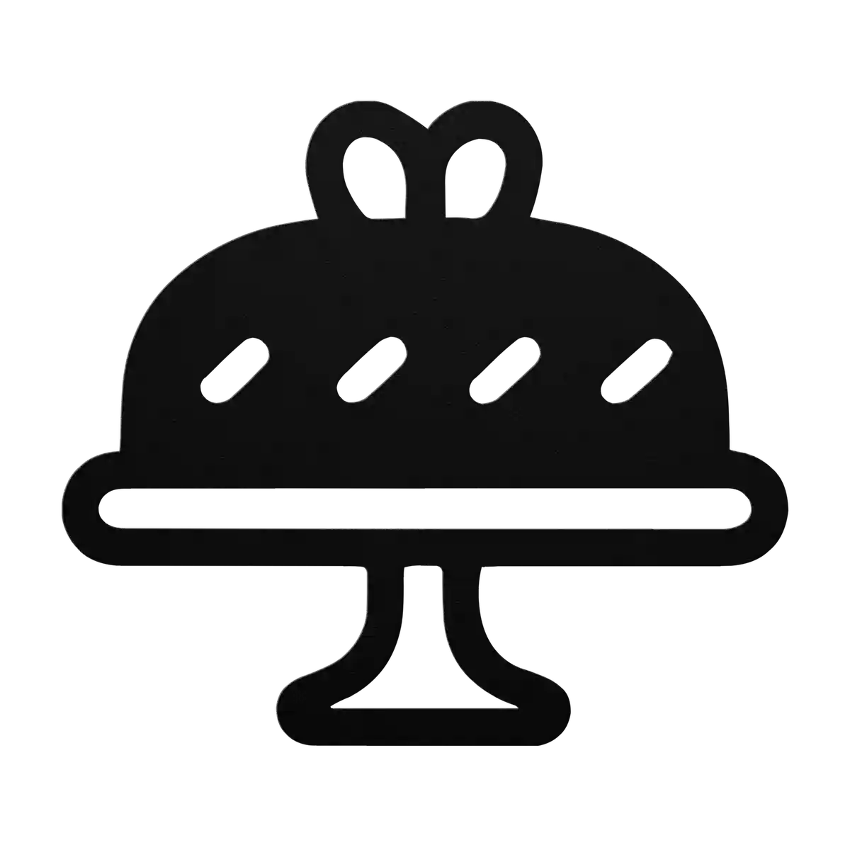 Cake Bow Topped Dome Metal Sign