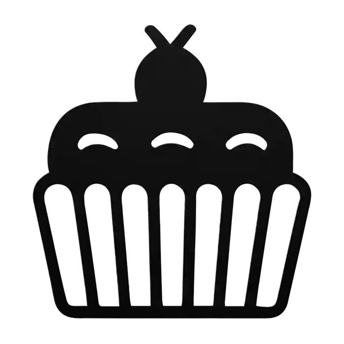Cake Dark Frosted Cup Metal Sign