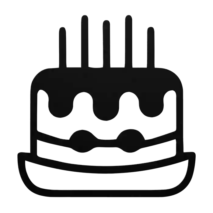 Cake Five Candle Drip Metal Sign