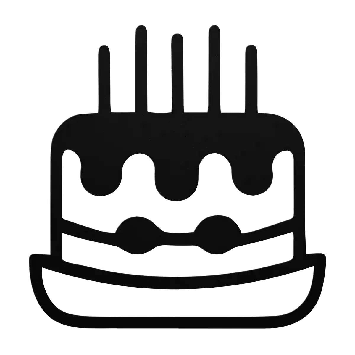 Cake Five Candle Drip Metal Sign