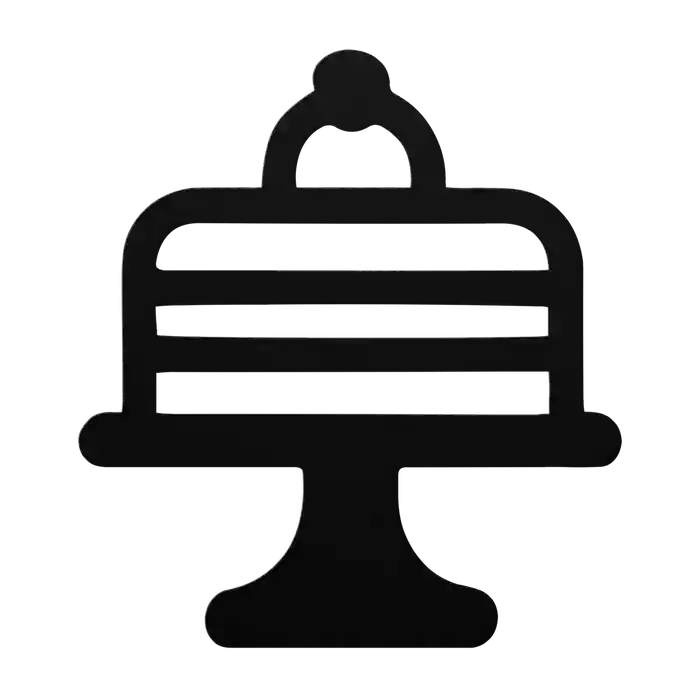 Cake Layers on a Pedestal Metal Sign