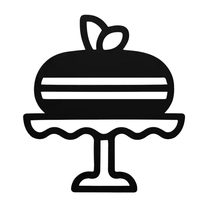 Cake Macaron on a Stand Metal Sign