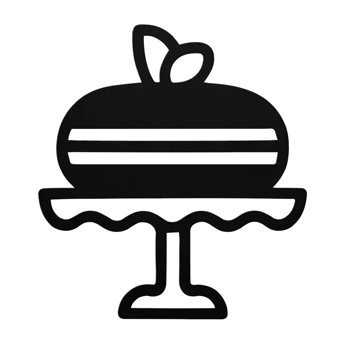Cake Macaron on a Stand Metal Sign