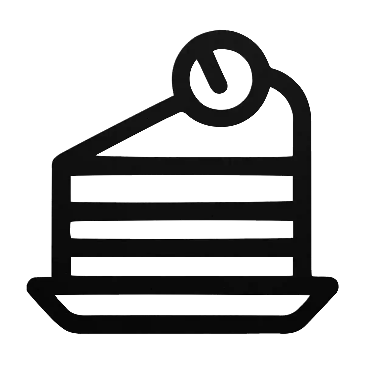 Cake Striped Slice Metal Sign