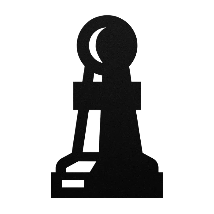 Chess Pawn Metal Sign