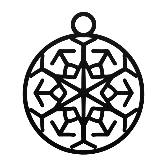 Christmas Geometric Bauble Metal Sign