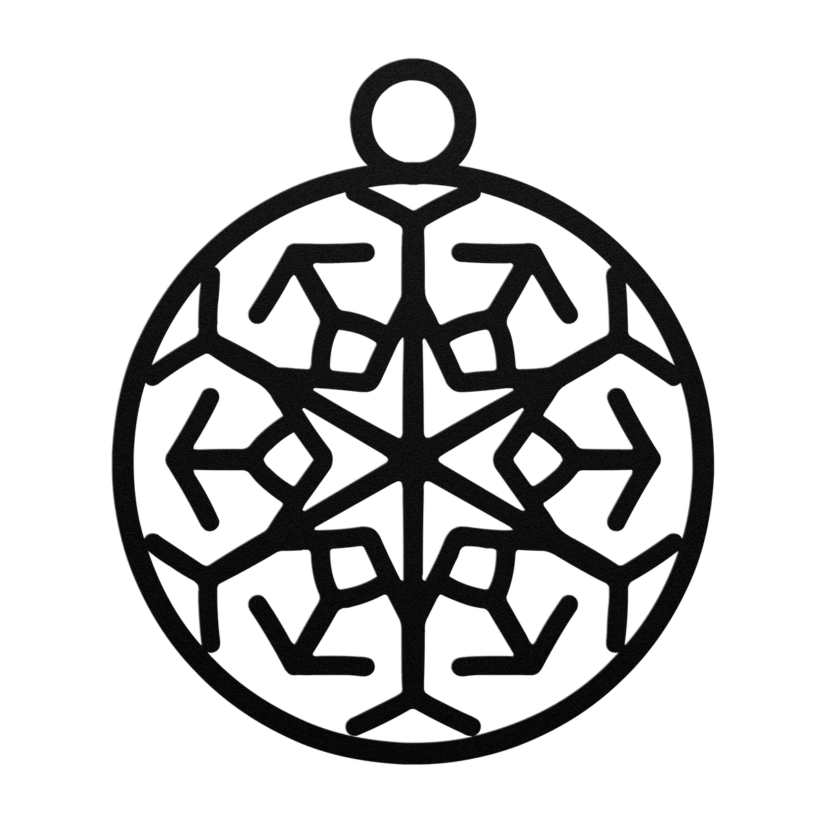 Christmas Geometric Bauble Metal Sign