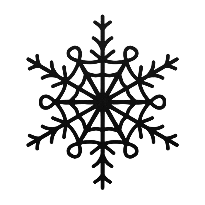Christmas Looped Fern Snowflake Metal Sign