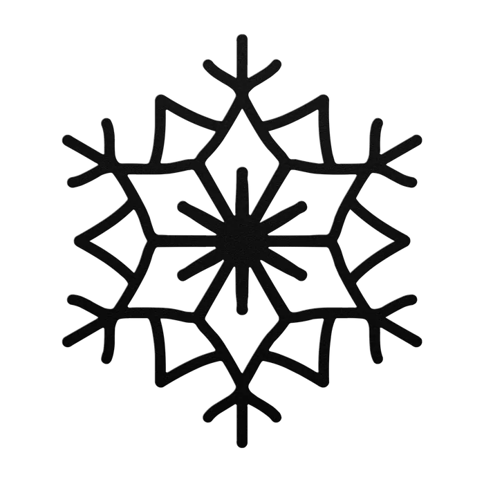 Christmas Nested Star Snowflake Metal Sign