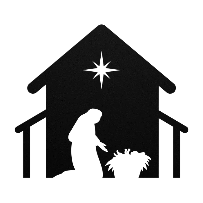 Christmas Stable Nativity Metal Sign