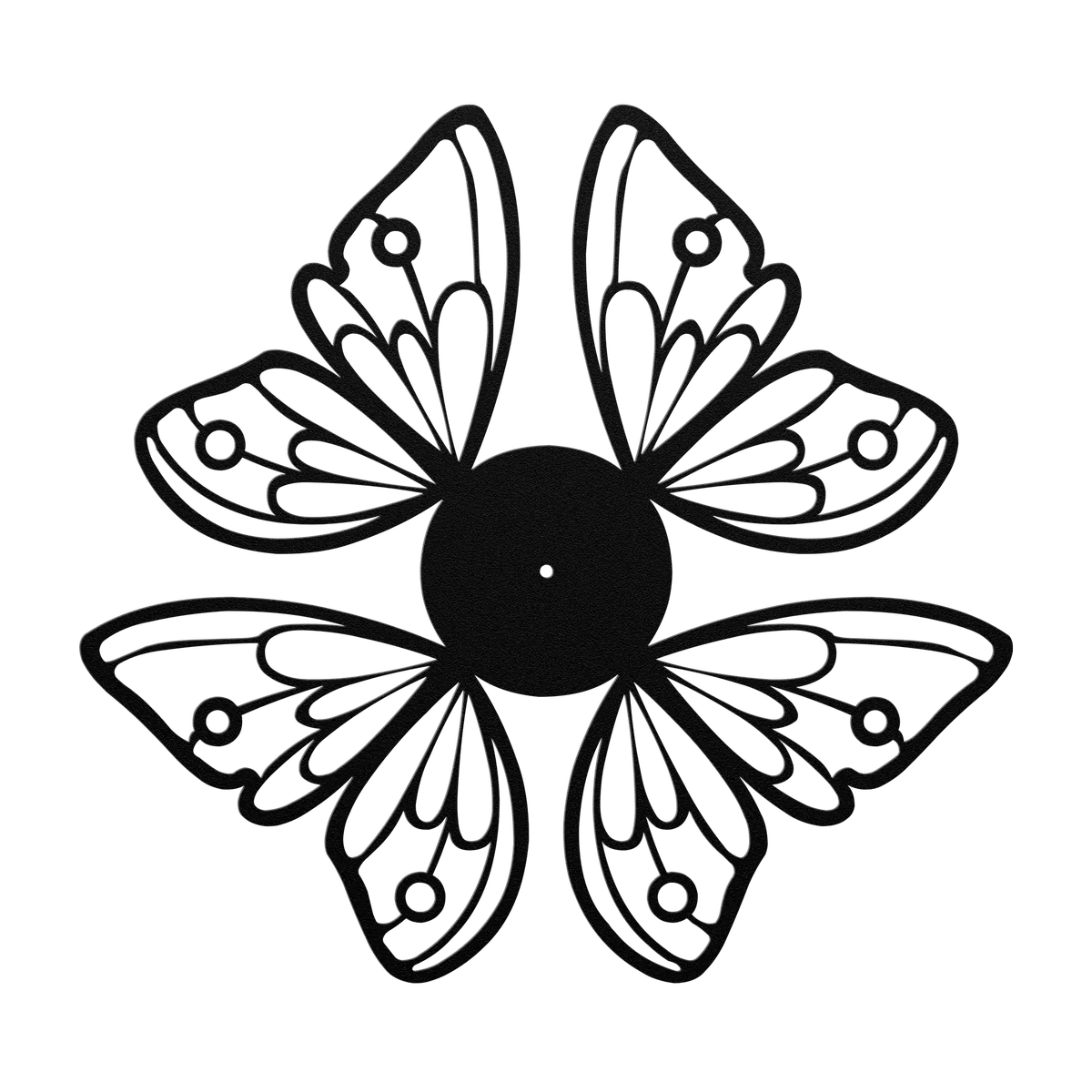 Clock Butterfly Wings Metal Sign