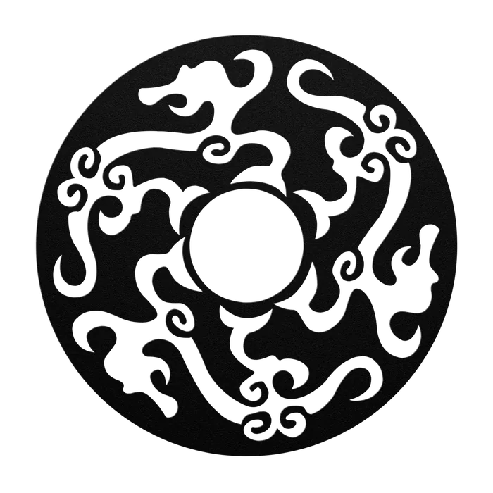 Clock Cloud Swirl Metal Sign
