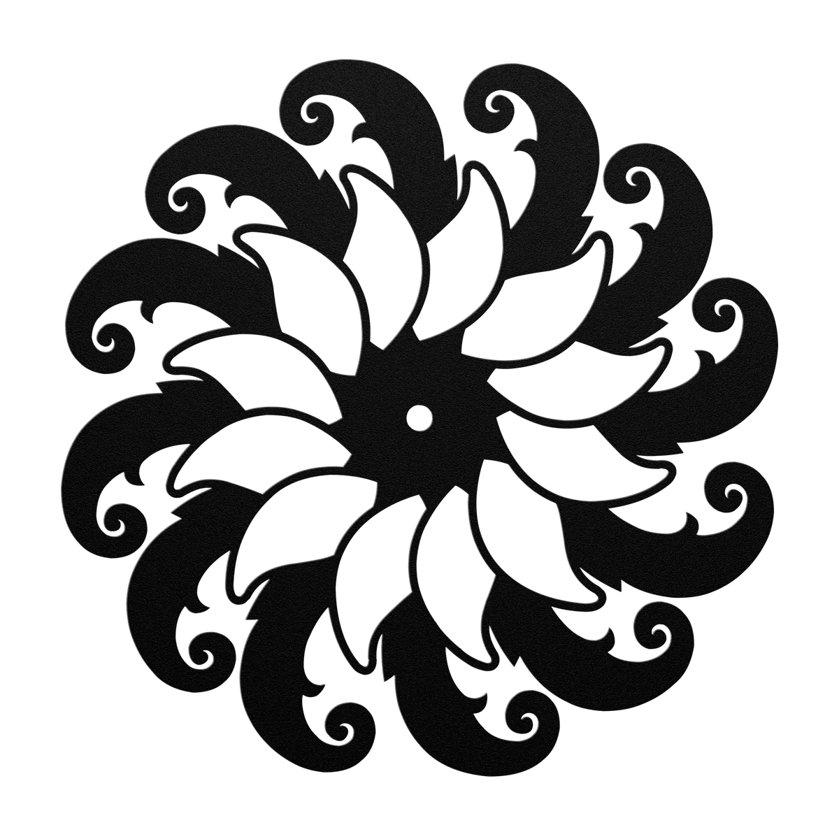 Clock Curled Pinwheel Metal Sign