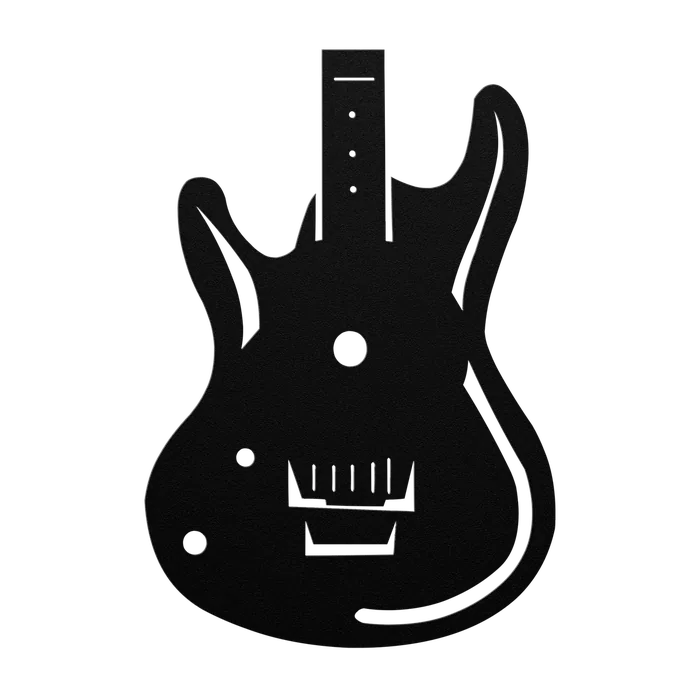 Clock Electric Guitar Metal Sign