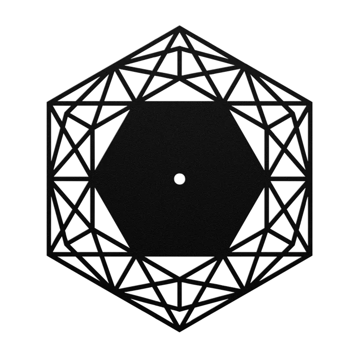 Clock Faceted Hexagon Metal Sign