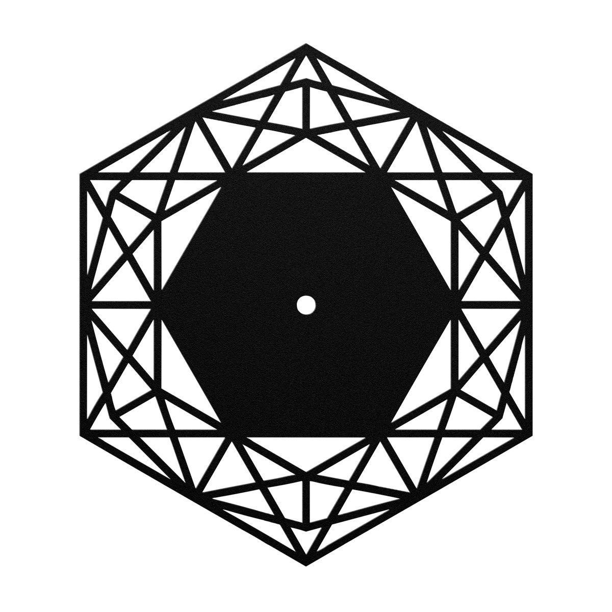 Clock Faceted Hexagon Metal Sign