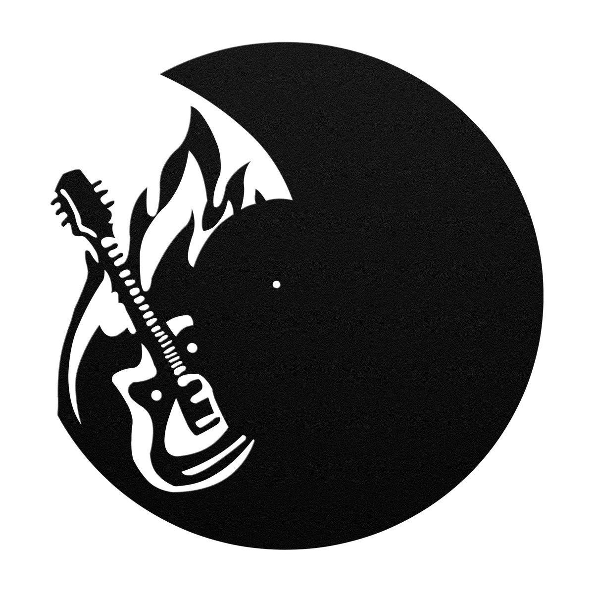 Clock Flamed Guitar Metal Sign