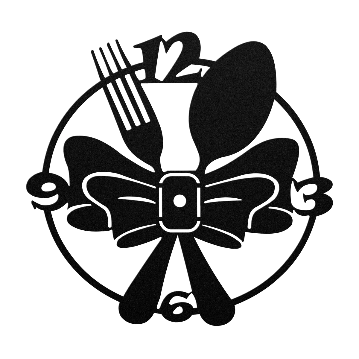 Clock Fork and Spoon Metal Sign