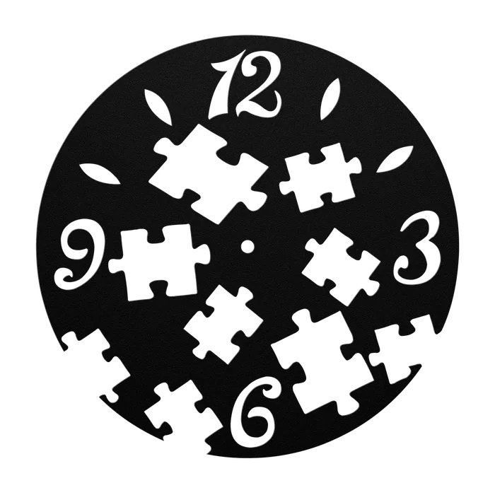 Clock Jigsaw Pieces Metal Sign
