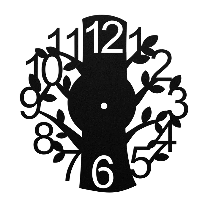 Clock Leafy Trunk Metal Sign