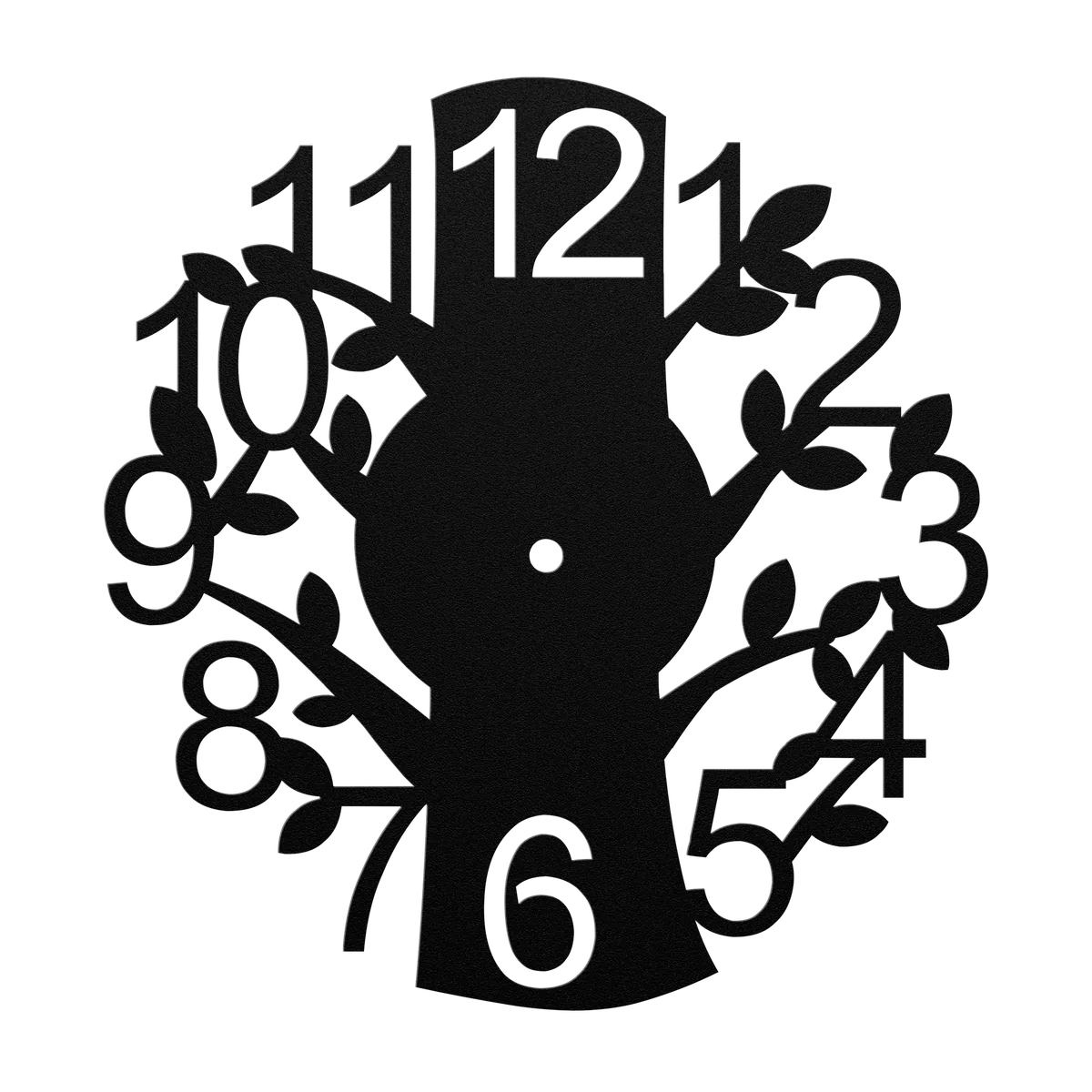 Clock Leafy Trunk Metal Sign