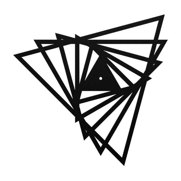 Clock Nested Triangles Metal Sign