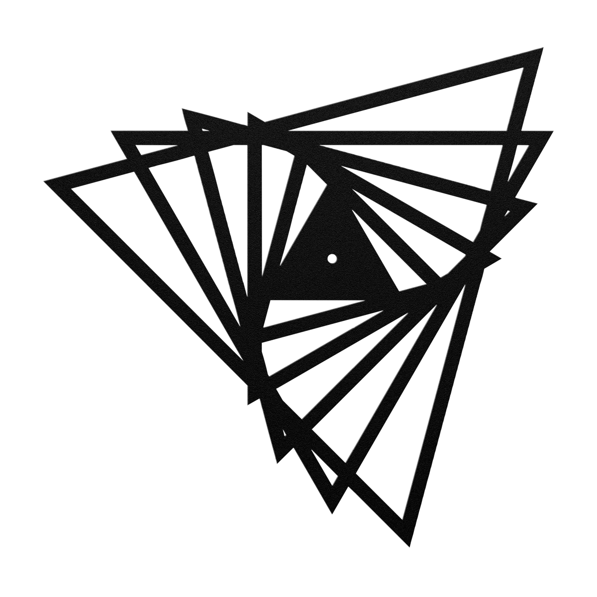 Clock Nested Triangles Metal Sign