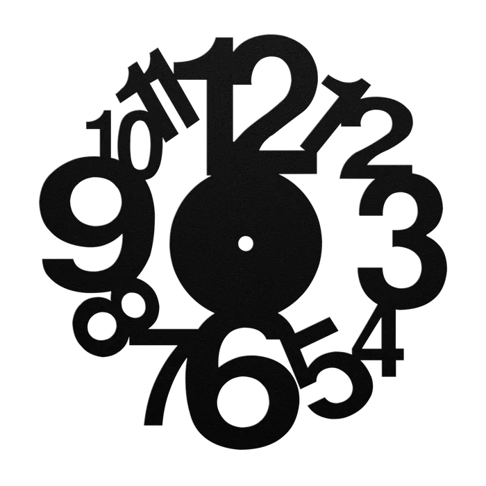 Clock Outside Numerals Metal Sign
