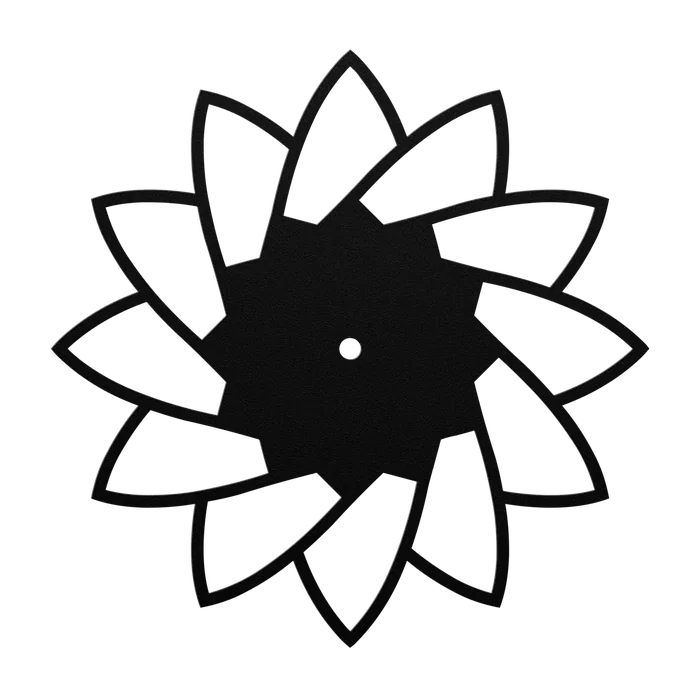 Clock Petal Ring Metal Sign