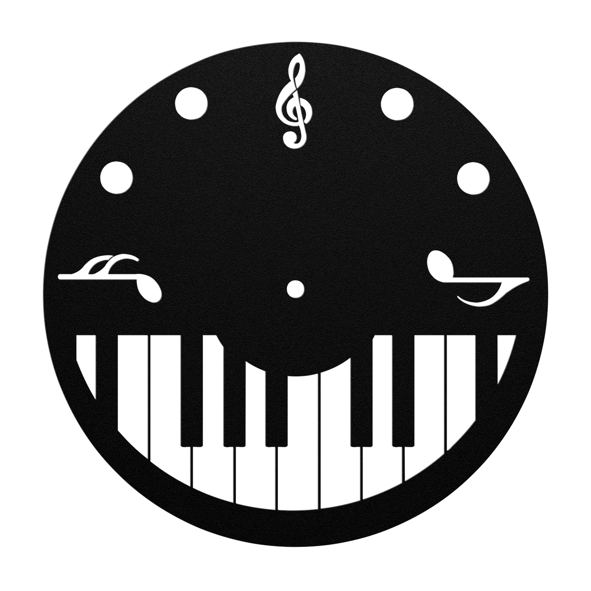 Clock Piano Keys Metal Sign