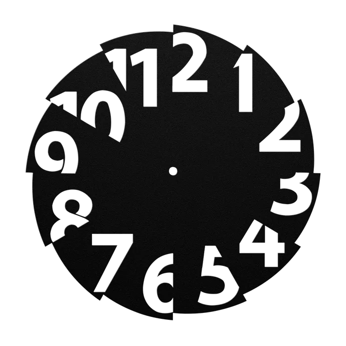 Clock Rim Numerals Metal Sign