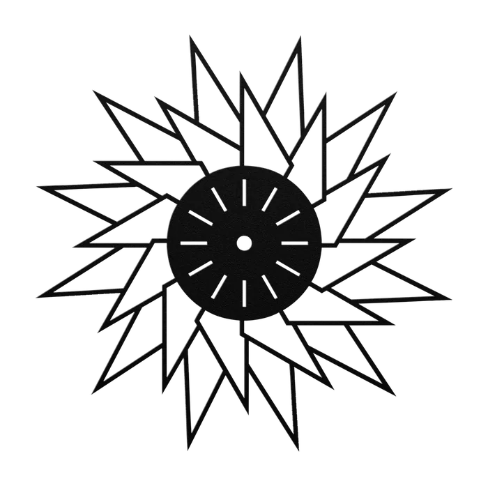 Clock Spiked Starburst Metal Sign