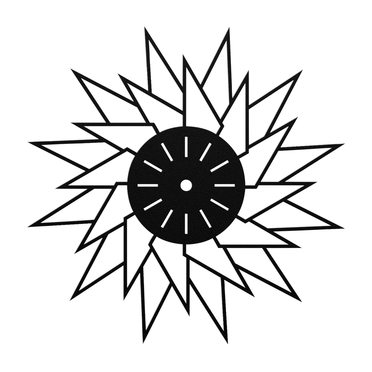 Clock Spiked Starburst Metal Sign