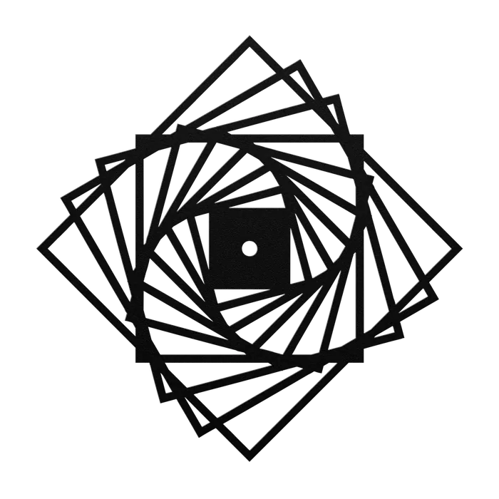 Clock Spun Squares Metal Sign