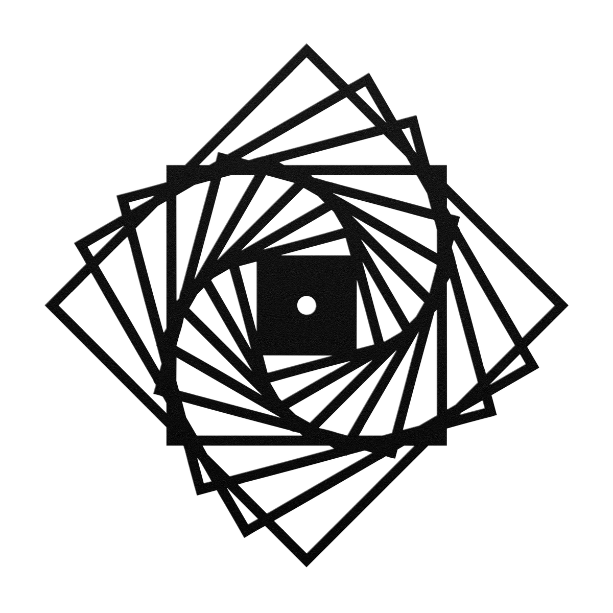Clock Spun Squares Metal Sign