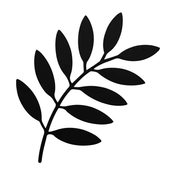 Flower Arching Fern Metal Sign