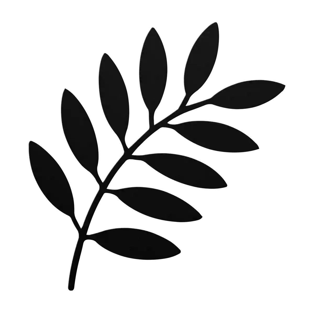 Flower Arching Fern Metal Sign